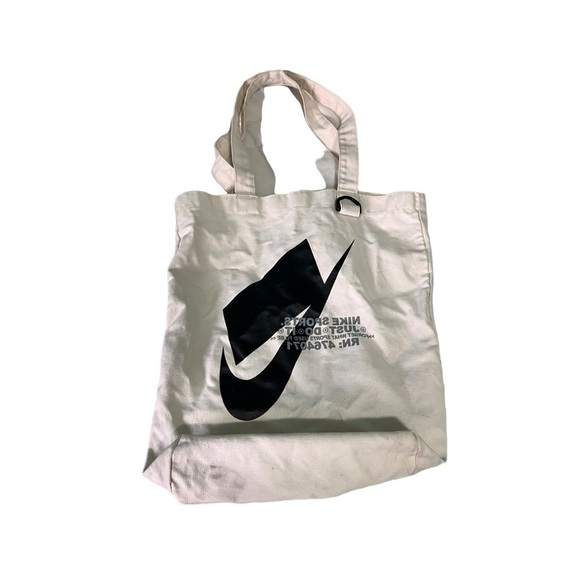 Nike logo sporty canvas tote large size stained - Picture 1 of 4